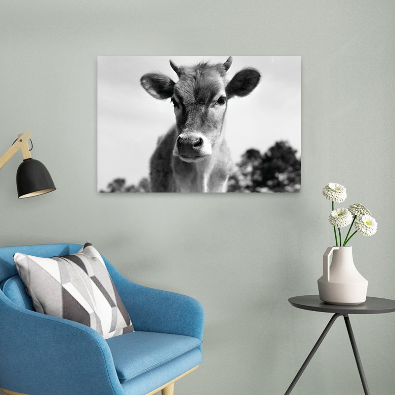 Art contemporain de vache Mildred, H 16 po x l 24 po