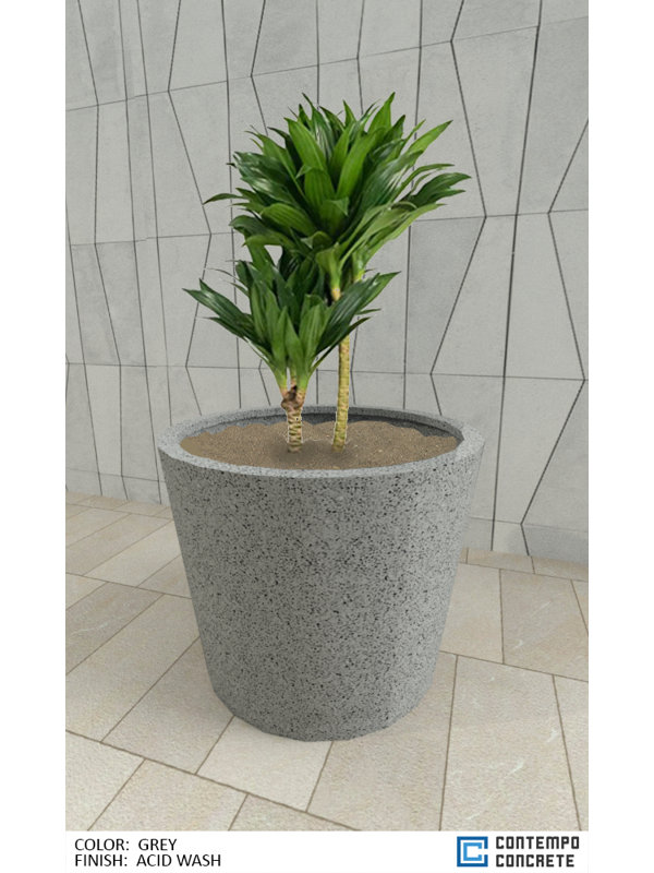 Pot à fleurs Lyra, Gris délavé à la pierre