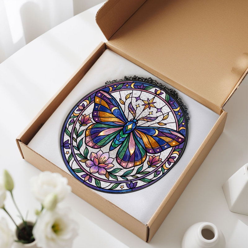 Panneau de vitrail en verre coloré, 7,8 heures, H 7,8 po