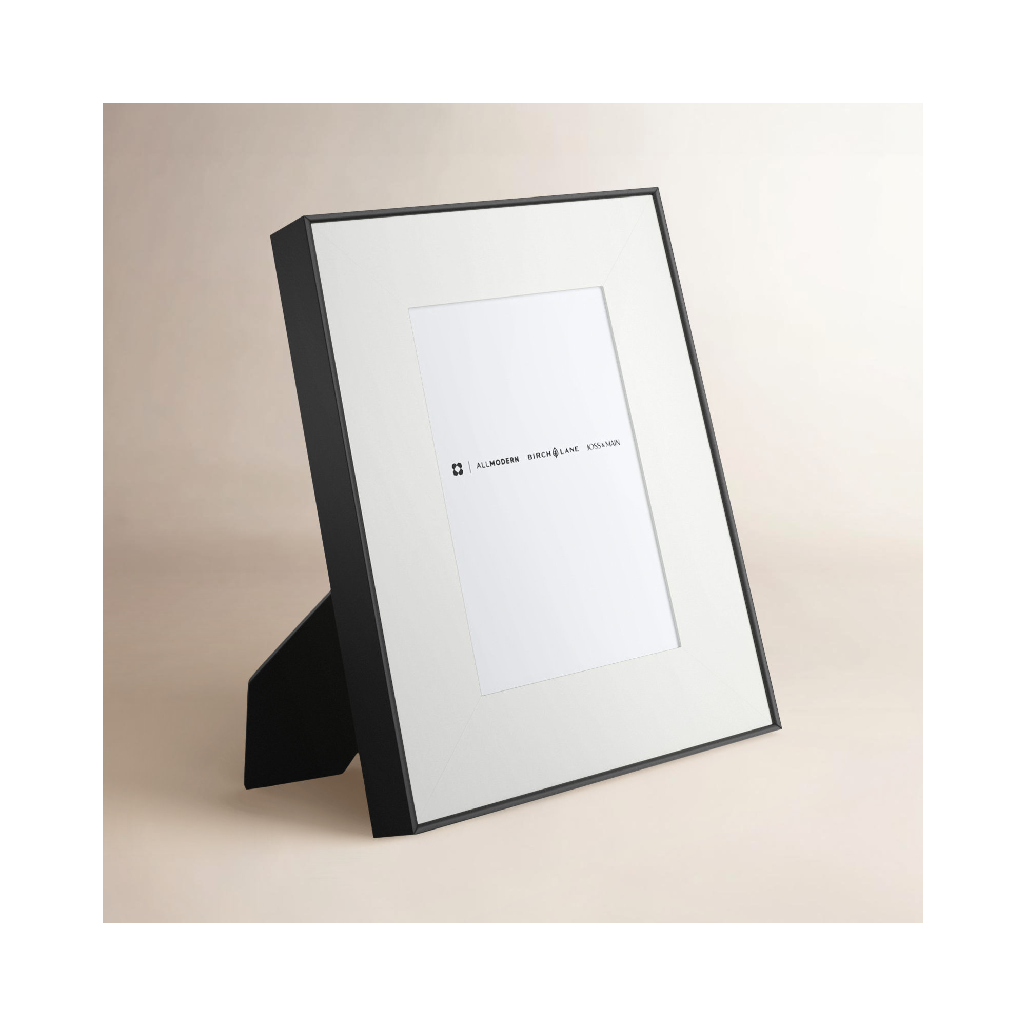 Feronia Metal Picture Frame with Mat, 5" x 7", Black