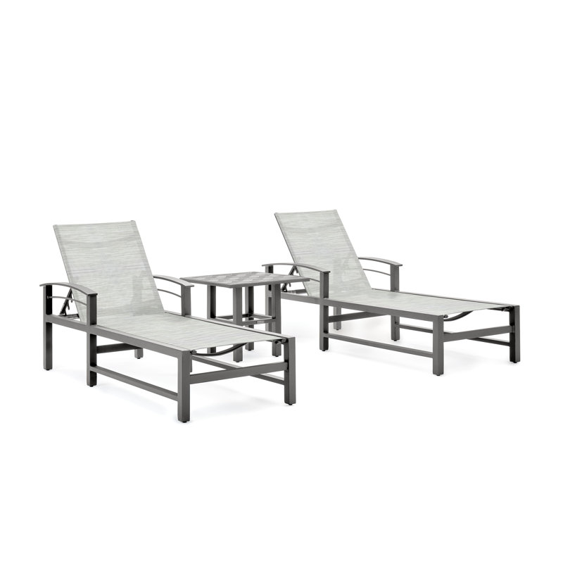 Chaise longue inclinable 68,75 po, Écran gris