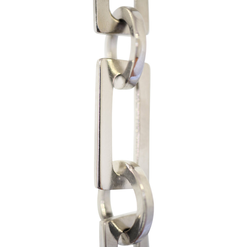 Rectangle chaînette soudée, Nickel poli