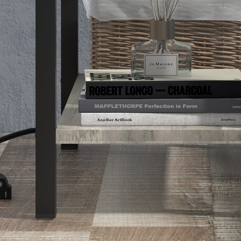 Adiley End Table, Black, Grey
