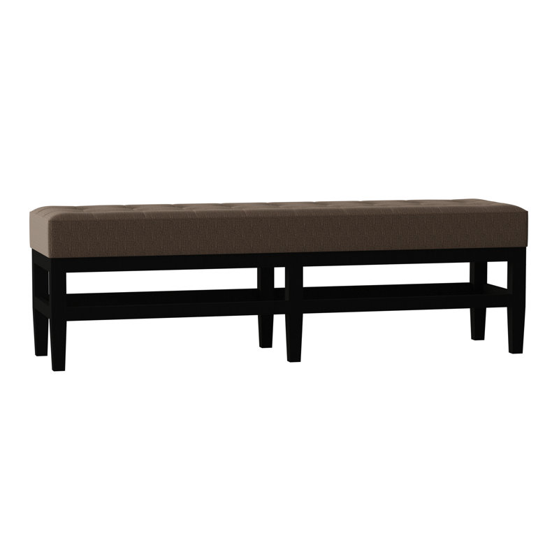 Galindo-White Upholstered Bench, Black, Key Mocha