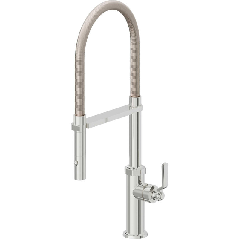 Culinary Pull-Out Kitchen Faucet With Button Sprayer, Polished Chrome
