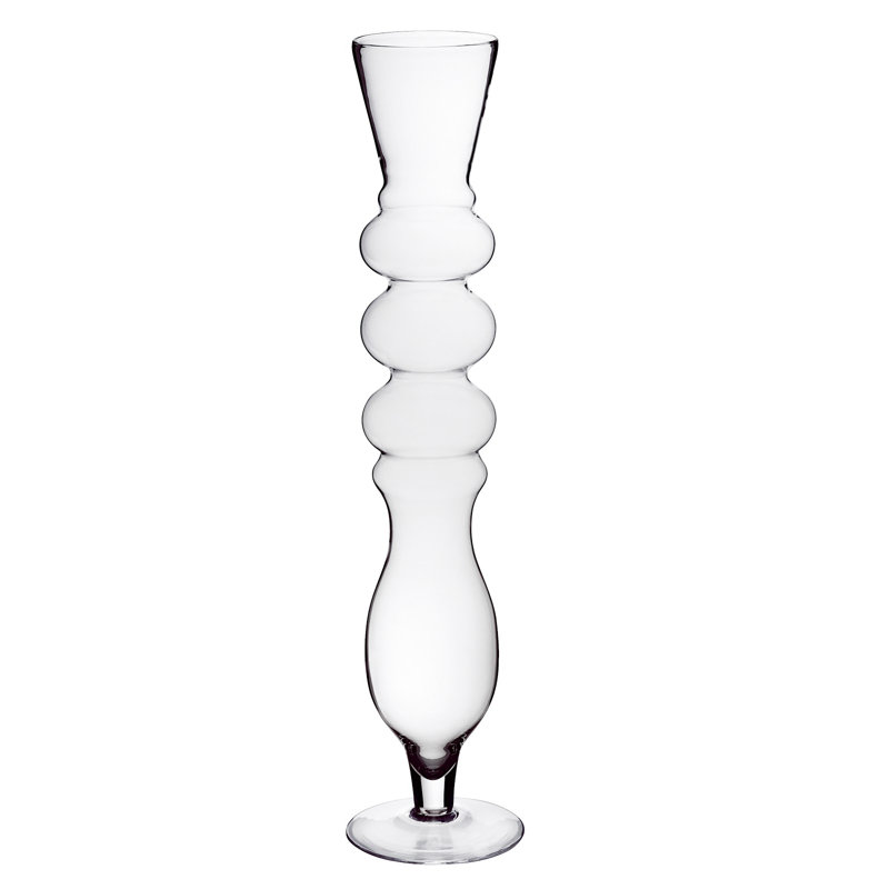 Vase de plancher de pièce maîtresse en verre haute qualité cadeau Mirada, H 35,4 po x l 7,9 po x P 7,9 po, Noir