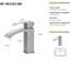 Robinet de salle de bain 6,66 "- cartouche en céramique, profondeur 6,15", résistance à la rouille facile à entretenir, débit de 1,2 gallon par minute, finition nickel brossé