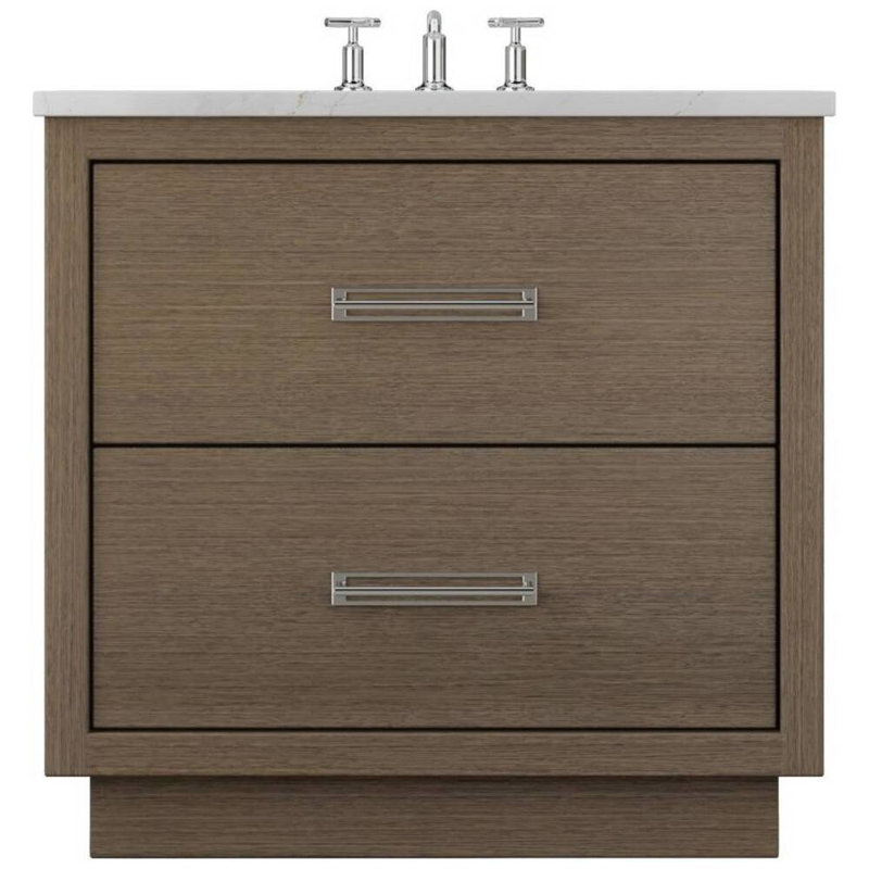Avalon Two-Drawer Single Bath Vanity, Smoked Modern, Polished Chrome, 42"