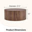 Table basse cylindrique 27,5 "aspect bois - Design industriel chic-1442788813