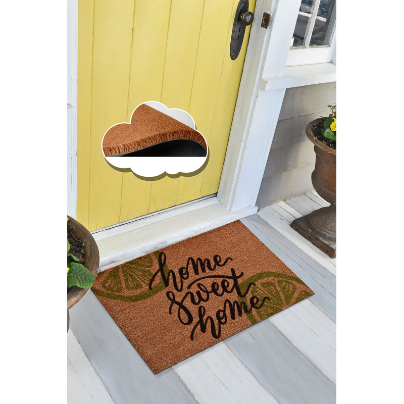 Paillasson 100% coco fait à la main, dessous antidérapant, 15,7 po x 23,6 po | Lavable à la machine à 86 ° F, durable et écologique, parfait pour les vestibules, design élégant pour la maison et le bureau