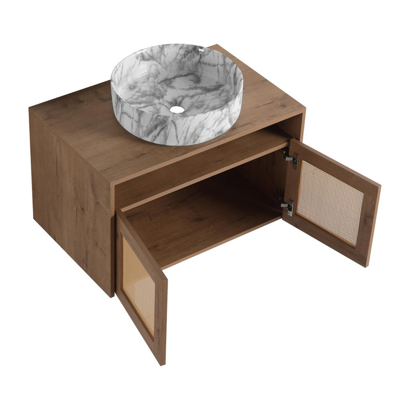 Meuble-lavabo de salle de bain avec 2 portes à fermeture douce, 30"