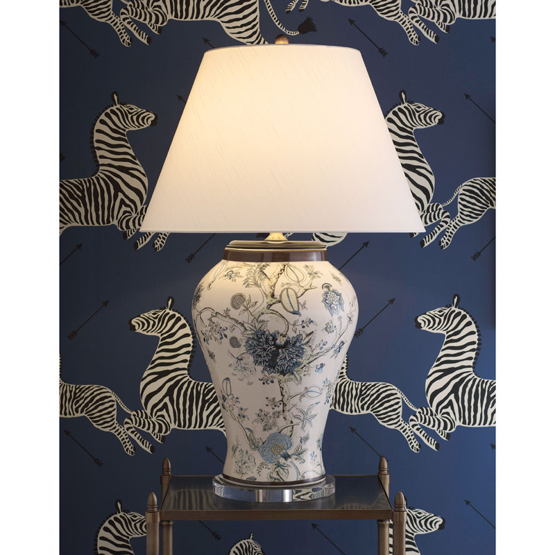Scalamandre Maison 36'' Rich Blue/Cream Table Lamp