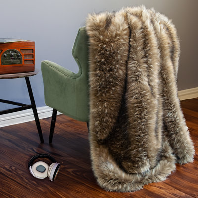 Thomas Collection® Luxury Golden Brown Faux Fur Throw in Assorted Sizes