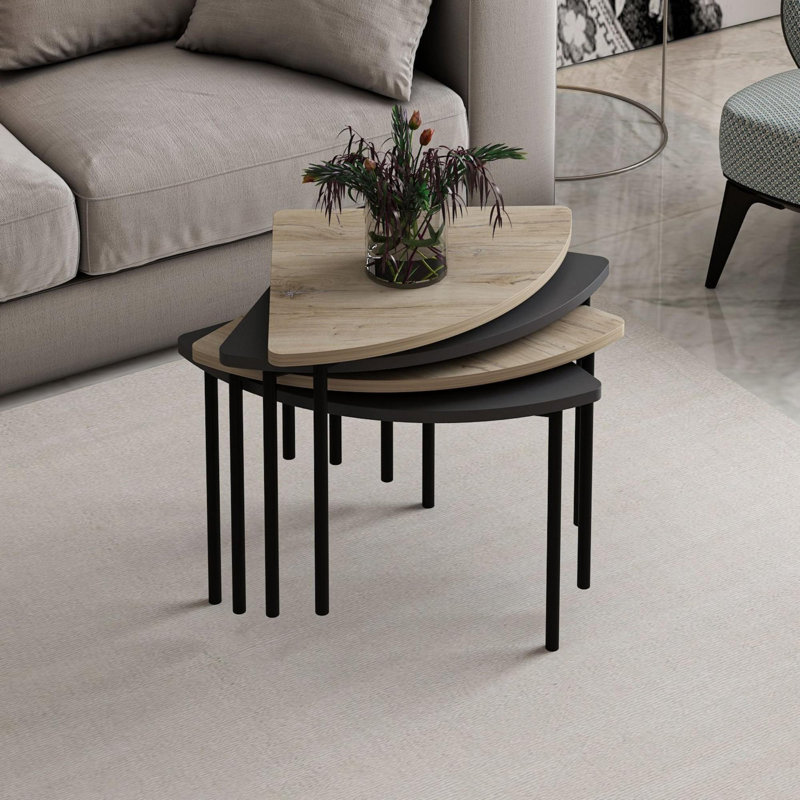Glorias Coffee Table, Black/Walnut