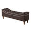 Banc de bout rembourré en cuir de polyuréthane long de 57,7 po avec rangement caché, siège capitonné et pieds en bois d'hévéa Odel-134492466