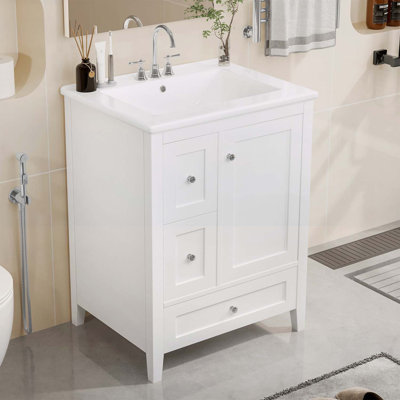 Versatile Bathroom Vanity with Abundant Storage and Durable Construction