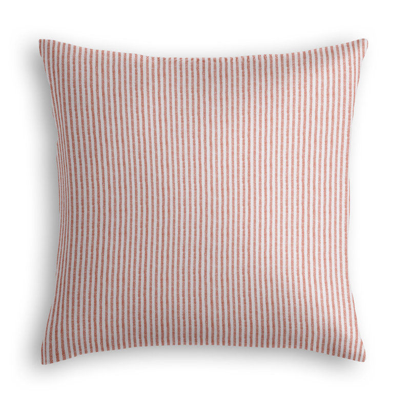 Coussin décoratif rayé Acworth, Écarlate, 20 po x 20 po