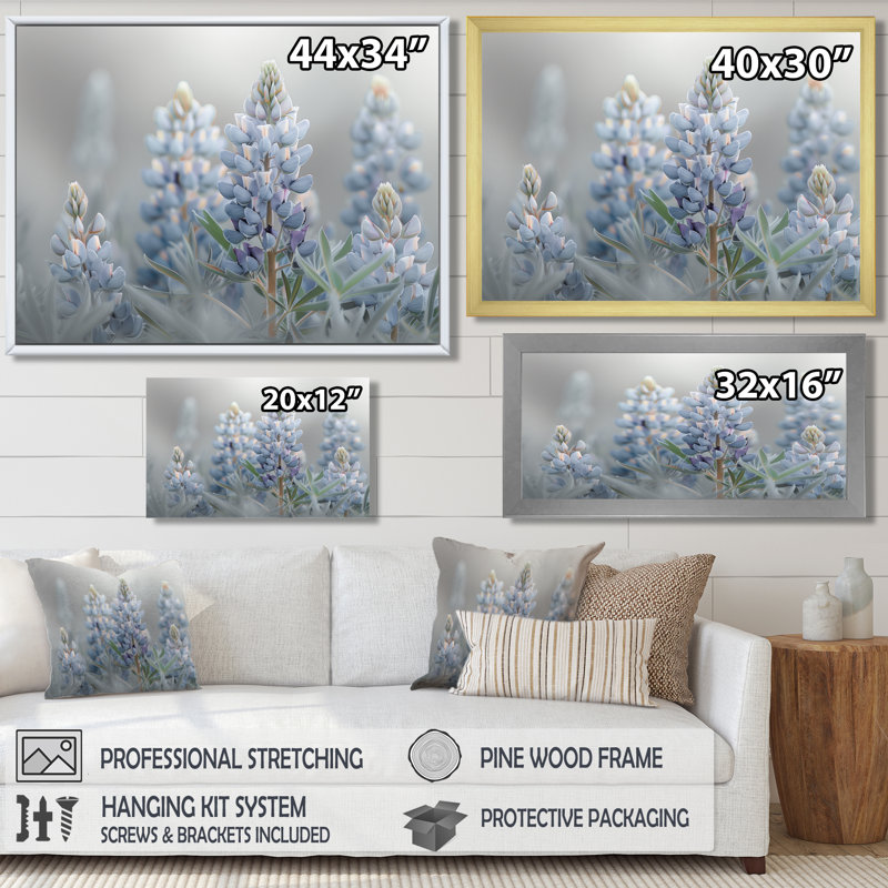 Liddel - Blue Bonnets, impression d'art mural, H 16 po x l 32 po x P 1 po, Toile tendue