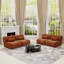 Ensemble de canapé modulaire orange en forme de L - Canapé en tissu chenille de grand confort, idéal pour les salons et les salons modernes