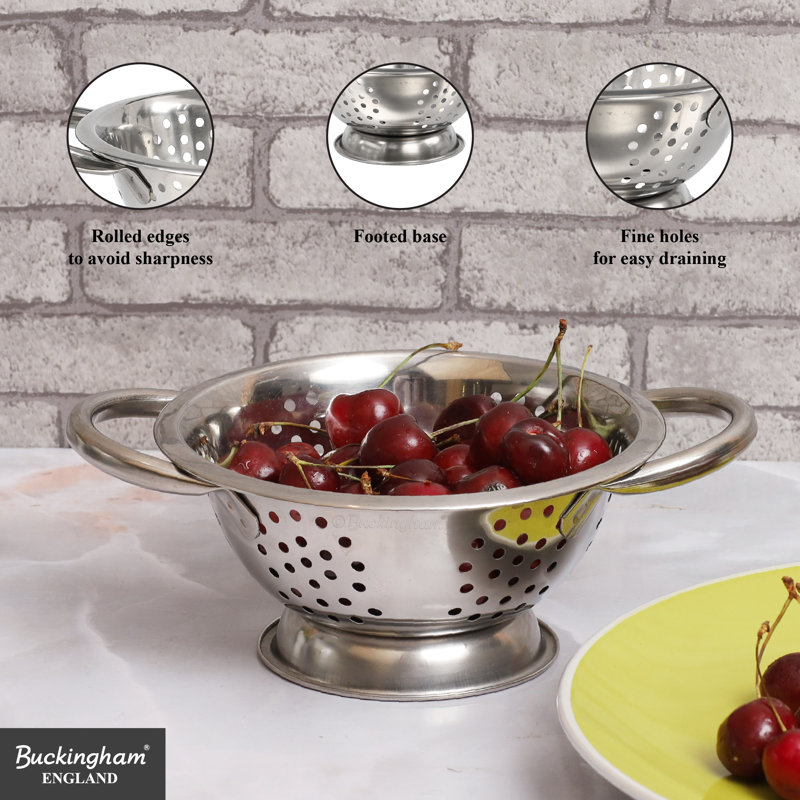 Buckingham Stainless Steel Deep Colander Strainer, 16 cm 