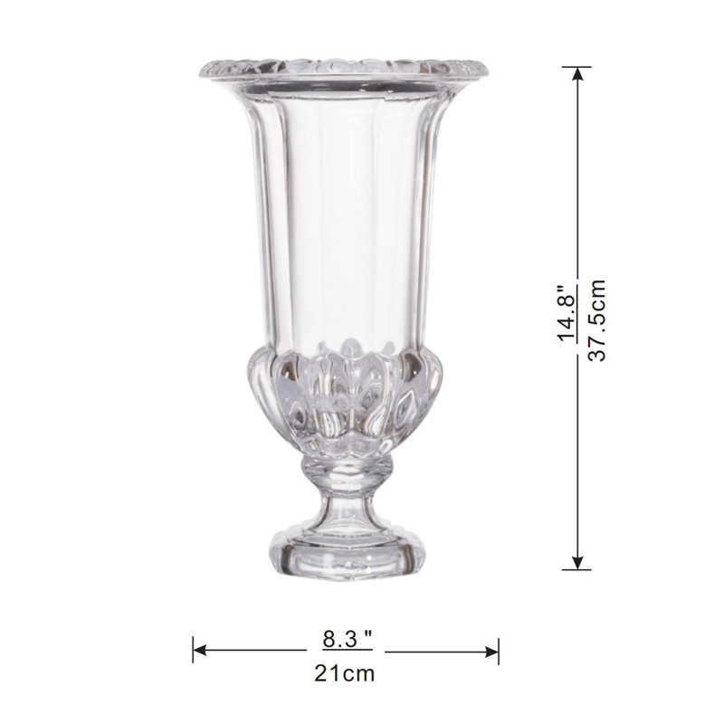 Robyn Handmade Glass Table Vase, 14.8" H