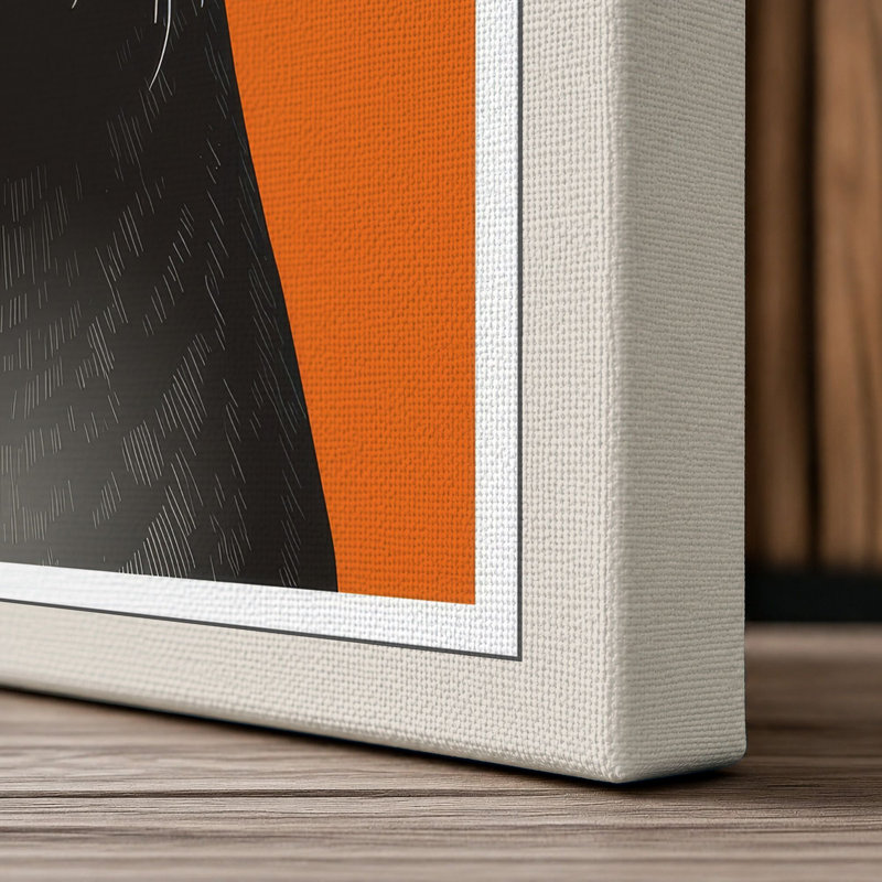 Seal Portrait Modern 1 Piece Wrapped Canvas Wall Art, 24x16 - 61.0 x 40.6 cm, Cream Border