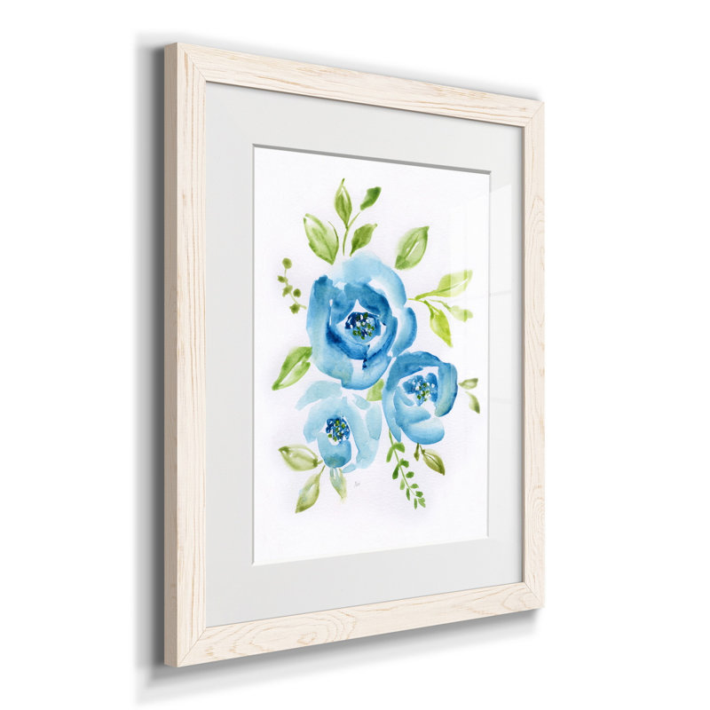 Blue Morning Bouquet II - imprimé, Blanc, H 24 po x l 18 po x P 1,5 po