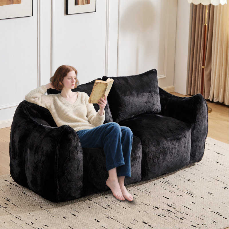 Fauteuil à billes, canapé-lit pour salon, chambre à coucher, Noir