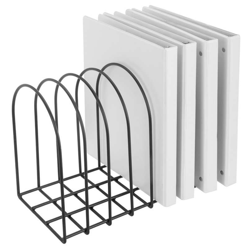 Black Metal Wire 8-Slot Desktop Document Organizer