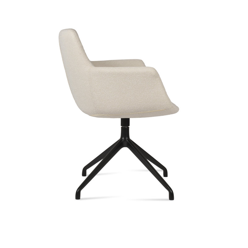 Fauteuil Bottega, Blanc cassé, Noir