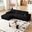 Siège en velours côtelé 114,5 pi avec fonction inclinable et siège réversible de 114,5 pi, configuration 2 en 1, configuration en forme de L, coussin confortable à trois cols, deux coussins décoratifs, éponge modulaire à rebond lent
