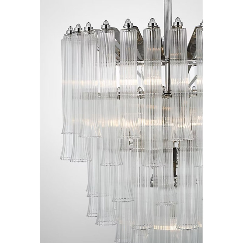 Julie Neill Lorelei Small Waterfall Chandelier, Polished Nickel