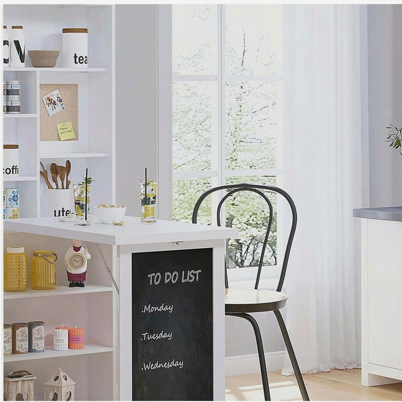 Bureau de bureau mural pliable avec tableau noir et tablette latérale