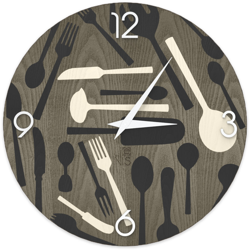 Dolcevita Wall Clock, 40cm H x 40cm W x 3cm D, Dark Grey/Black/Cream