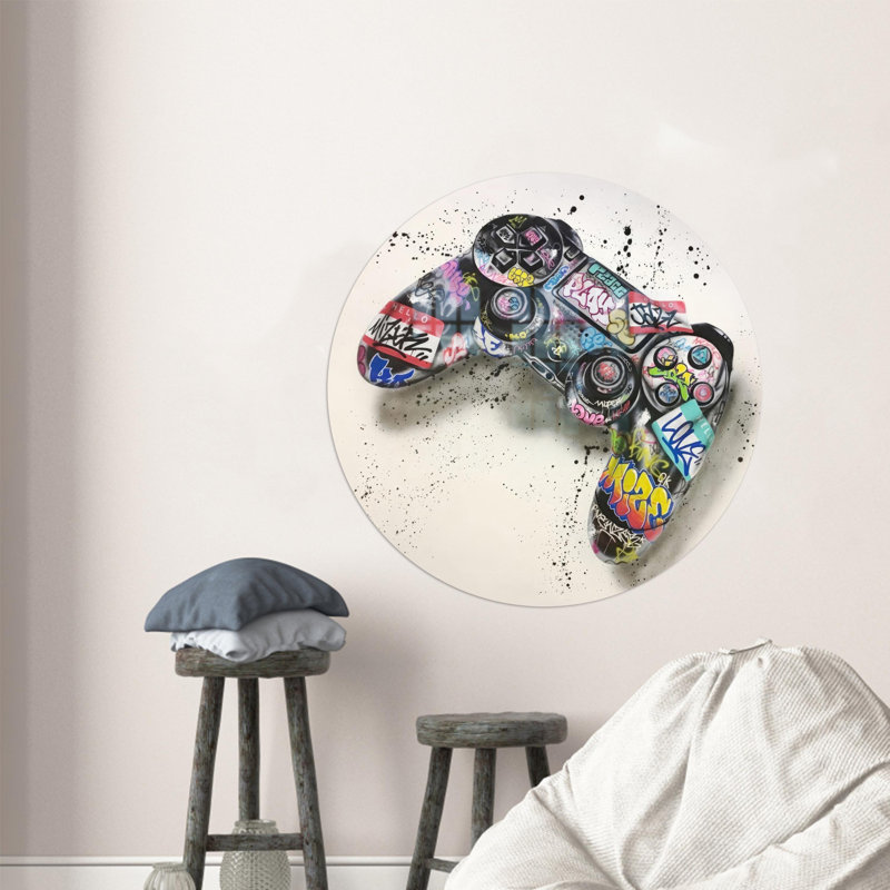 Console abstraite Graffiti, H 39,4 po x l 39,4 po