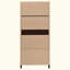 Armoire d'appoint haute 2 tiroirs avec 2 portes