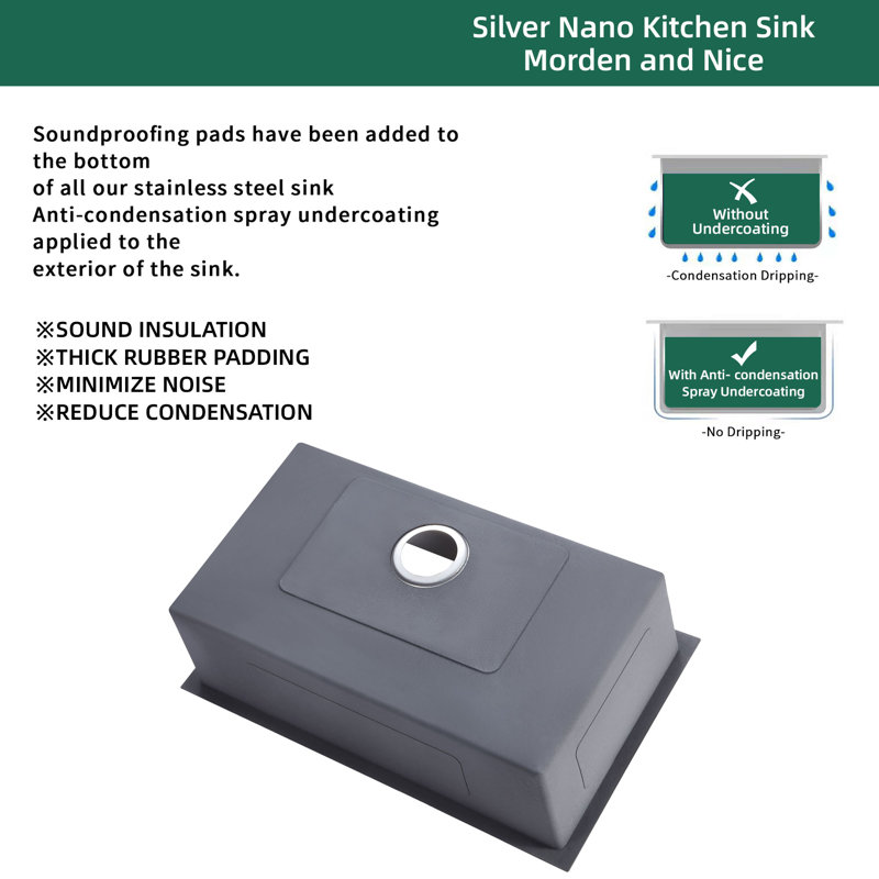 32" x 18" Undermount Stainless Steel Kitchen Sink with Accessories