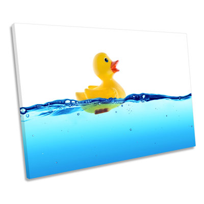Rubber Duck Water Bathroom - Wrapped Canvas Print