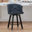 Tabouret de comptoir pivotant rembourré avec structure en métal-1927740137