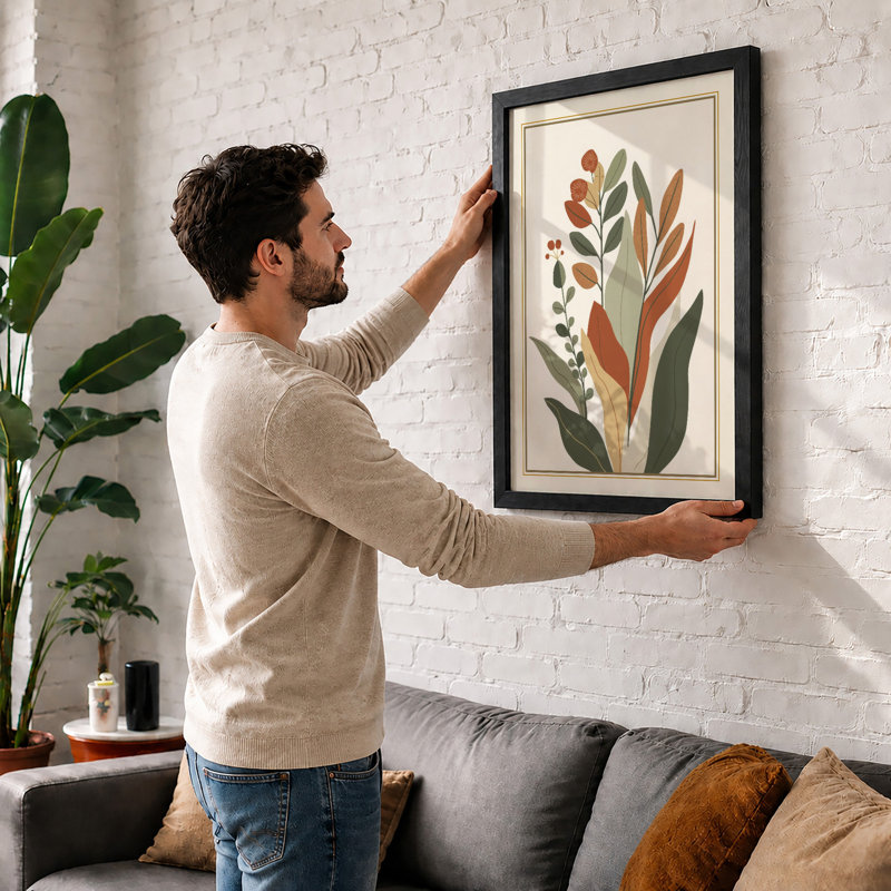 Study Botanical - Framed Print, A2 - 59.4 x 42.0 cm, Walnut