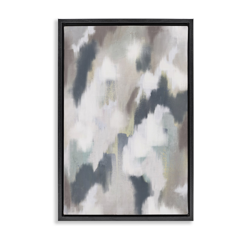 Cadre flottant abstrait Space Of Time, design par J: L Design, Cadre flottant noir de jais, H 25 po x l 17 po