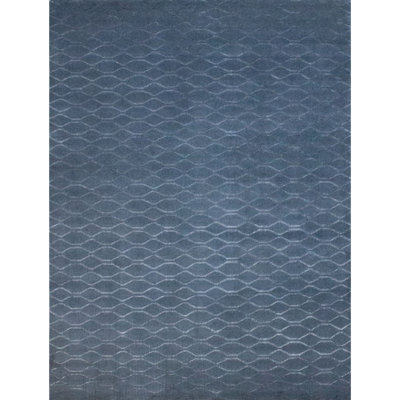 Hand Knotted Area Rug in Blue