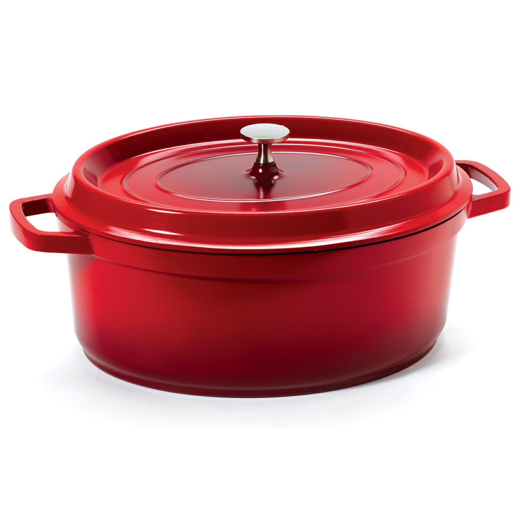 Lodge Red Enameled Dual Handles Cast Iron 3qt Dutch Oven with Lid and  Signature Series Heat Resistant Silicon Pot Holder Trivet Mat 
