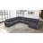 Modern Modular Sectional Sofa With Adjustable Headrests, Movable Ottoman & Solid Wood Legs – Cream / Gray / Green-1126435589