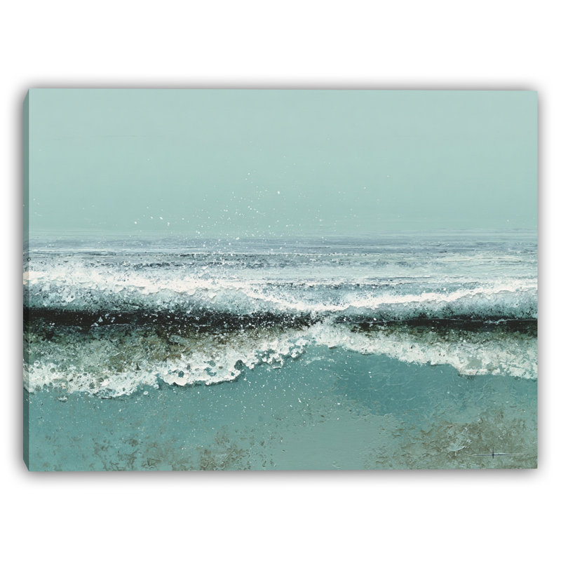 Art mural toile tendue écume de mer, H 16 po x l 24 po