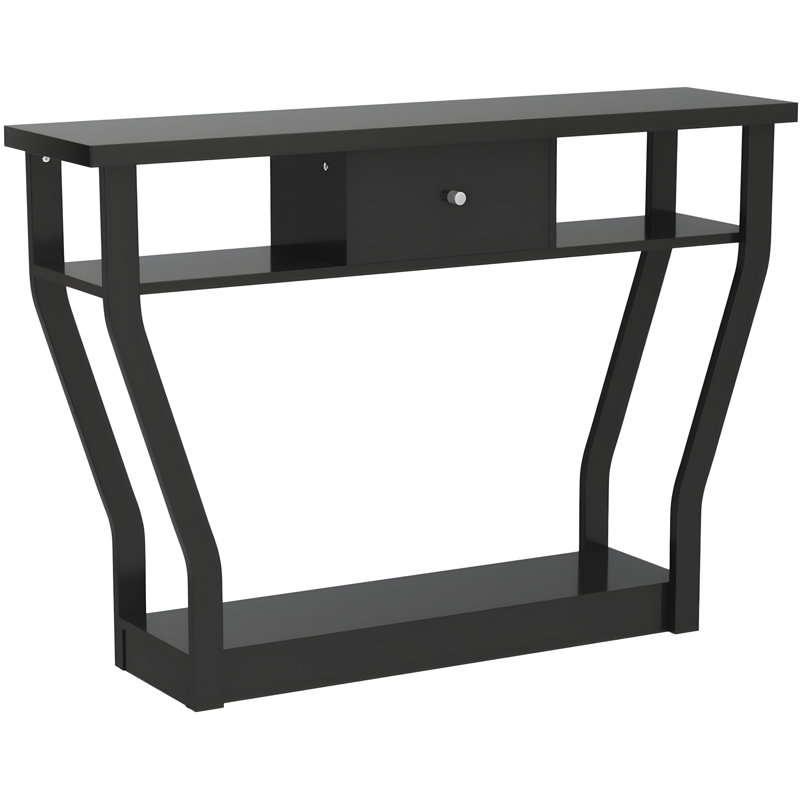Modern Wooden Entryway Table With Drawer And Shelf, Multi-Functional Sofa Table For Living Room, Hallway, And Office