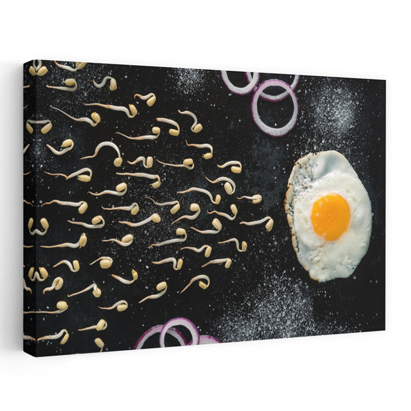 Sprouting Egg Art Minimalist Organic Contemporary Wall Art Print, 40.64cm H x 60.96cm W