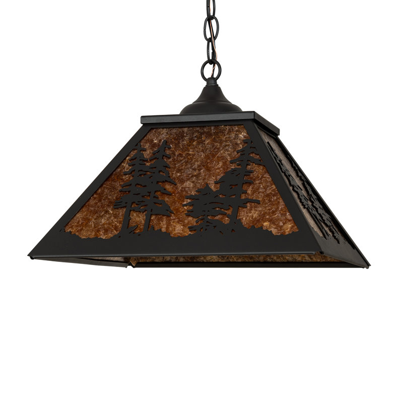 16" Square Tall Pines Pendant
