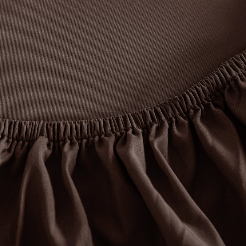 Fitted Bed Sheet Only, 1800 Brushed Microfiber Deep Pocket Fitted Sheet - NTBAY, California King Fitted Sheet, Chocolate