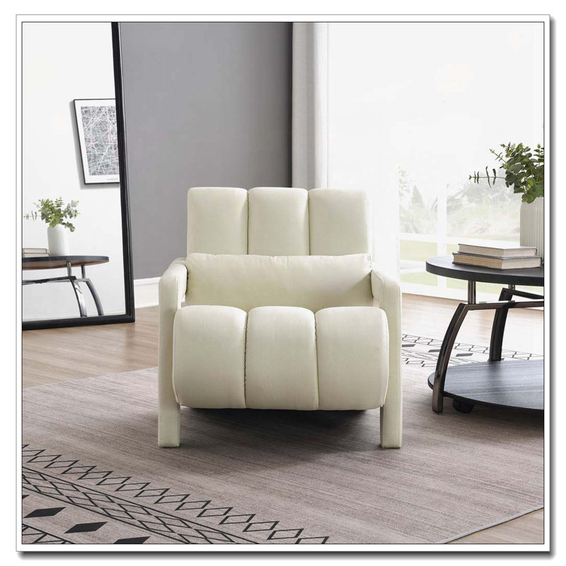 Fauteuil d'appoint en tissu de lin, Beige